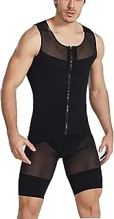 [WUJNANG] Men Compression Shaper Tummy Control Suit Weight Loss Underwork Slimming Body Shapewear Liposuction Underwear,Black-Large