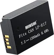 MINSHI 7.2V/1200mAh Batteries Intended for LP-E17 Replacement Battery Canon 【BCGMCANPE17USBS】 High Capacity High Efficiency Compatible Camera Battery MSAU 2024DC