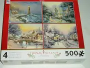 Thomas Kinkade 4 in 1 Christmas Jigsaw Puzzles 3671-4 NIB