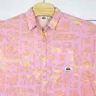 QUIKSILVER Women's Pink Sundaz Trip SS Organic Cotton Short Sleeve Shirt NEW