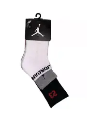 NWT NIKE AIR JORDAN 3 PACK LOW CUT/QUARTER/CREW SOCKS 10C-3Y