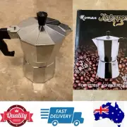 Moka Pot, Stove Top Italian Coffee Maker, 1 cup, 3 cups, 6 cups, 9 cups,AU stock
