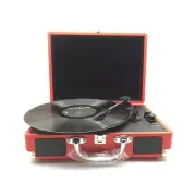 Retro Vinyl Record Player – Bluetooth Turntable with Built-in Speaker & Case