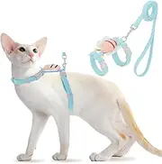 Cat Harness with Leash, Cat Harness and Leash Set Adjustable Escape Proof with Leash for Outdoor Walking