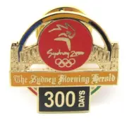 300 DAYS TO GO MORNING HERALD SYDNEY OLYMPIC GAMES 2000 PIN BADGE COLLECT #155