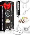 YUSWKO Milk Frother Handheld for Coffee with Stand, Rechargeable Drink Mixer wit