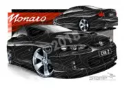 Holden Monaro V2 MONARO CV8Z PHANTOM BLACK A3 FRAMED PRINT (HC92)