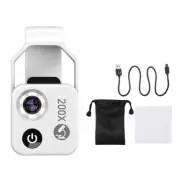 200X Magnification Microscope Lens Mobile LED Light Micro-Type Pocket Macro7235