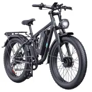 [EU Direct] Ridstar E26 PRO Electric Bike 48V 23Ah Battery 1000W*2 Dual Motors 26*4.0inches Tires 50-75KM Max Mileage 15