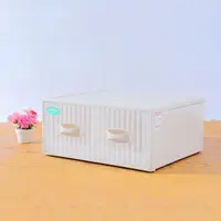 在飛比找momo購物網優惠-【生活King】雙抽式抽屜整理箱(1入)