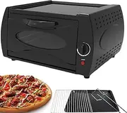 Tandoor Oven Mini Pizza Chapati Roti, Mini Pizza Oven Electric Tandoor Oven with Bake Tray/Bake Rack/Tray Handle, Temperature Control/Visual Glass, for Takeaway Kitchen Appliance Round Door