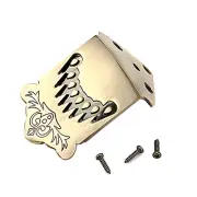 New 8 String Mandolin Tailpiece Feather Pattern Metal Bronze Color Mandolin