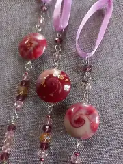 Set Of 3 Handmade Christmas Tree Decorations Crystal & Clay Treble Clef Charm
