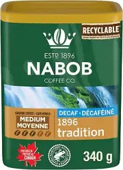 Nabob 1896 Tradition Swiss Water Decaf Medium Roast Ground Coffee, 340g/12 oz