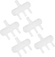 uxcell 5-Pack Aquarium Air Valve 8mm to 4mm 3-Ways, Plastic Air Line Tubing Splitter Connector Flow Control Pump Accessories for Aquarium/Fish Tank/Garden/Agricultural/Irrigation [White]