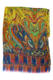 Mykonos Bright Paisley Print Scarf--MSD-SCMYKO