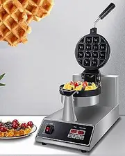 1300W Rotating Belgian Waffle Maker, Rotary Waffle Iron Machine with Non Stick Plates, Auto Temperature Control, Great for Sweet and Savoury/Belgian Waffles