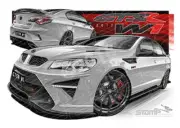 HSV GTSR W1 NITRATE SILVER A2 FRAMED PRINT CAR ARTWORK