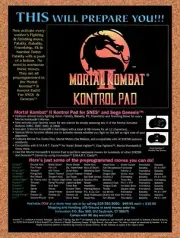 1993 Mortal Kombat Kontrol Pad Original Advertisement / Retro Wall Art v17