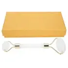 White Jade Roller Ergonomic Natural Facial Massager Roller AntiAging Skin Ca DOB