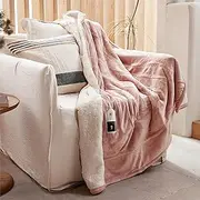 [GOTCOZY] Electric Blanket 130 x 180 cm Soft Silky Plush Heat Blanket Electric Blanket 6 Heat Settings and 10 Hours Auto-Off Timer Overheating Protection CE Certified Cuddly Blanket for Bed and Office