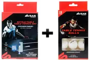 Table Tennis Kit Ping Pong Set Retractable Net With 15 Balls Fits Most Tables