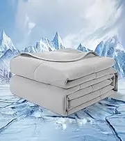 jiaao Cooling Comforter Queen Size – Lightweight Blanket for Hot Sleepers, All-Season Bedding for Night Sweats, Breathable Cooling Blanket for Hot Nights, 90x90 Inches, Cool Gray