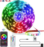 25 FT LED STRIP LIGHTS, MULTI--COLOR LED STRIP LIGHTS WITH REMOTE CONTROL