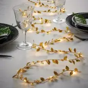 1pc 2m 20led Golden Leaf Decoration String Lights, Birthday Party, Christmas