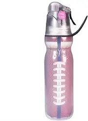 efiLneerG Insulated Sports Water Bottle with Spray Mist and Sip Kids Cool Misting Football Water Bottles School for Boys Girls Gym Cycling Climbing 20 OZ, Leak Proof Squeeze Cold Waterbottle