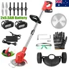 Electric Grass String Trimmer /2 Battery Lawn Cutter Brush Mower Whipper Snipper