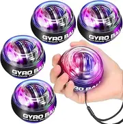 Glimin 4 Pcs Wrist Trainer Ball Auto Start Hand Gyro Ball Wrist Strengthener Self Starting Forearm Exerciser with Bag and Strap for Strengthening Arms Fingers Wrist Training