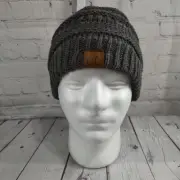C.C Exclusives Womens Gray Chunky Cable Knit Skiwear Ski Beanie Hat Cap