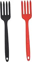 CRILSTYLEO 2 Pack Salad Fork Silicone Heat Resistant Non-Slip for Cooking Serving