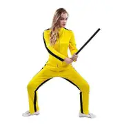 Adults One Piece Jumpsuit Costume Yellow Kungfu Uniforms Halloween Costume WOMEN S