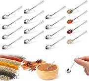 Solldgt 16Pcs Mini Stainless Steel Spoons, 2.9 Inch, 0.65 Inch Width, Dishwasher Safe, Ideal for Spice, Salt, Seasoning, Honey, Sugar Jars