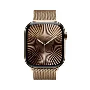 Apple Watch Series 10 46mm Gold Titanium Case GPS + Cellular Sport Band (S/M) (Milanese)