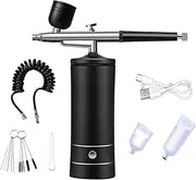 Daiilg Air Brush Nail Oxygen Injector Mini Air Compressor Kit Paint Sprayer for Art Tattoo Craft Cake Nano Fog Mist,Black