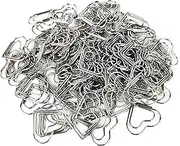 50 Pcs Cute Paper Clips Suitable for Children Ladies Wedding Decoration Document Notes Organization Office Supplies Heart Paper Clips (Silver)