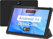 Tablet 10 Inch Android 14: 2025 Latest Octa-Core 8GB RAM + 64GB 1TB TF Tablet PC with WiFi 6 2.4G Bluetooth 5.0 6000mAh 1280 x 800 FHD GMS Dual Camera with Case