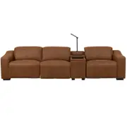 Prestige 3 Seater Home Theatre Electric Recliner Fabric Lounge - Tan
