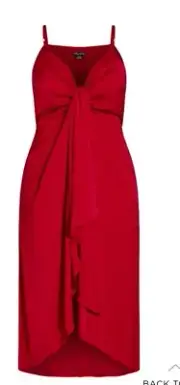 City Chic Dress Drapey Love Red Medium Plus Size 18