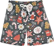 [Caihoyu] Holiday Christmas Boys Swim Trunks Teens Beach Shorts 8T