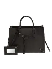 Balenciaga Papier A6 Zip Around Black Leather Tote