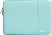 MOSISO Laptop Case 13.3 inch, 13-13.3 inch Laptop Sleeve Compatible with MacBook Air/Pro 13 / Pro 14, HP Dell ASUS Lenovo Notebook, Polyester Vertical Computer Sleeve Bag with Pocket, Mint Blue