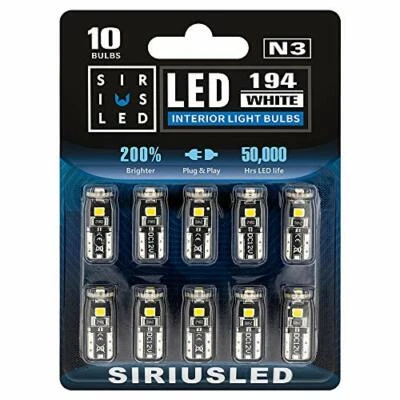 Super Bright 194 LED 6000K White License Plate Light Bulb (10 CT)