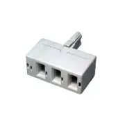 GA100372 Telephone Line Triple Adaptor 1x BT Plug Male to 3 x BT Sockets Female
