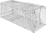VAKA Large Animal Trap Cage, 65x24x26cm Foldable Heavy Duty Humane Rat Trap for Indoor and Outdoor, Large Metal Mouse Trap for Possum Fox Rat Cat Rabbit, Easy to Catch and Release
