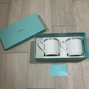 Tiffany & Co. Platinum Blue Band Mug Pair
