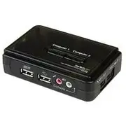 StarTech 2 Port USB KVM Switch w/ Audio & Cables - SV211KUSB